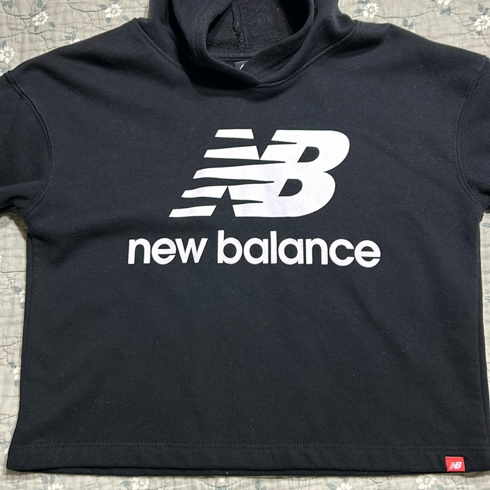 New Balance black crop hoodie